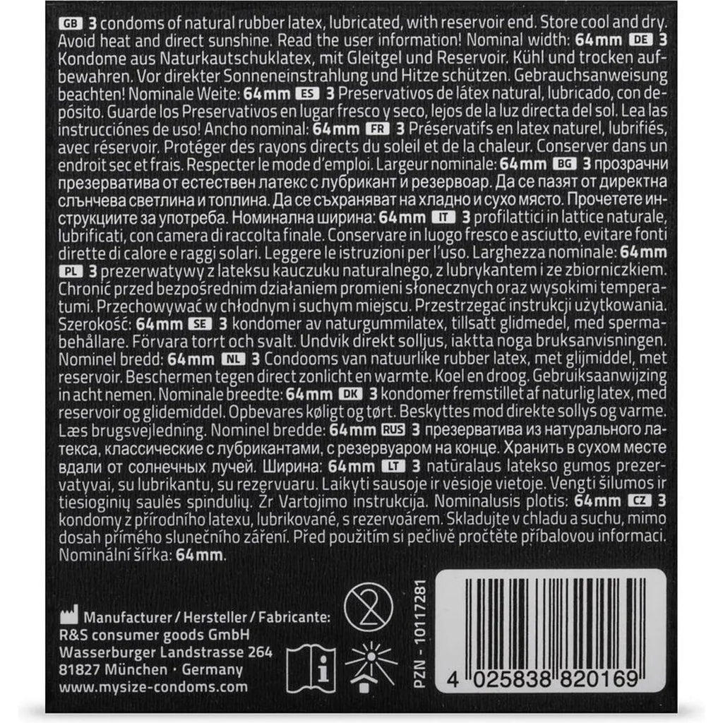 Condoms 3 Pack Size 64 mm