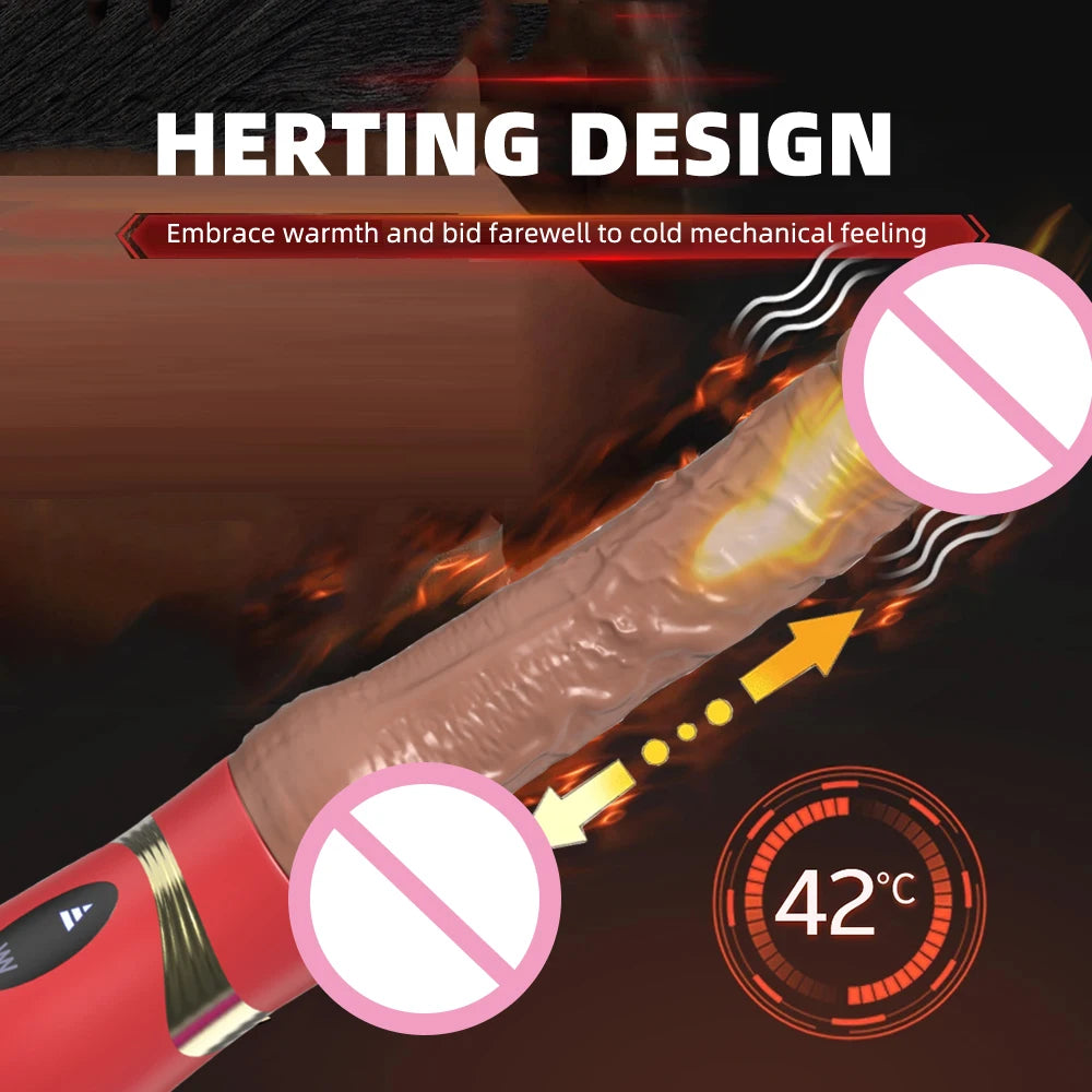 Vibrator Thrusting Dildo with multiple vibration modes