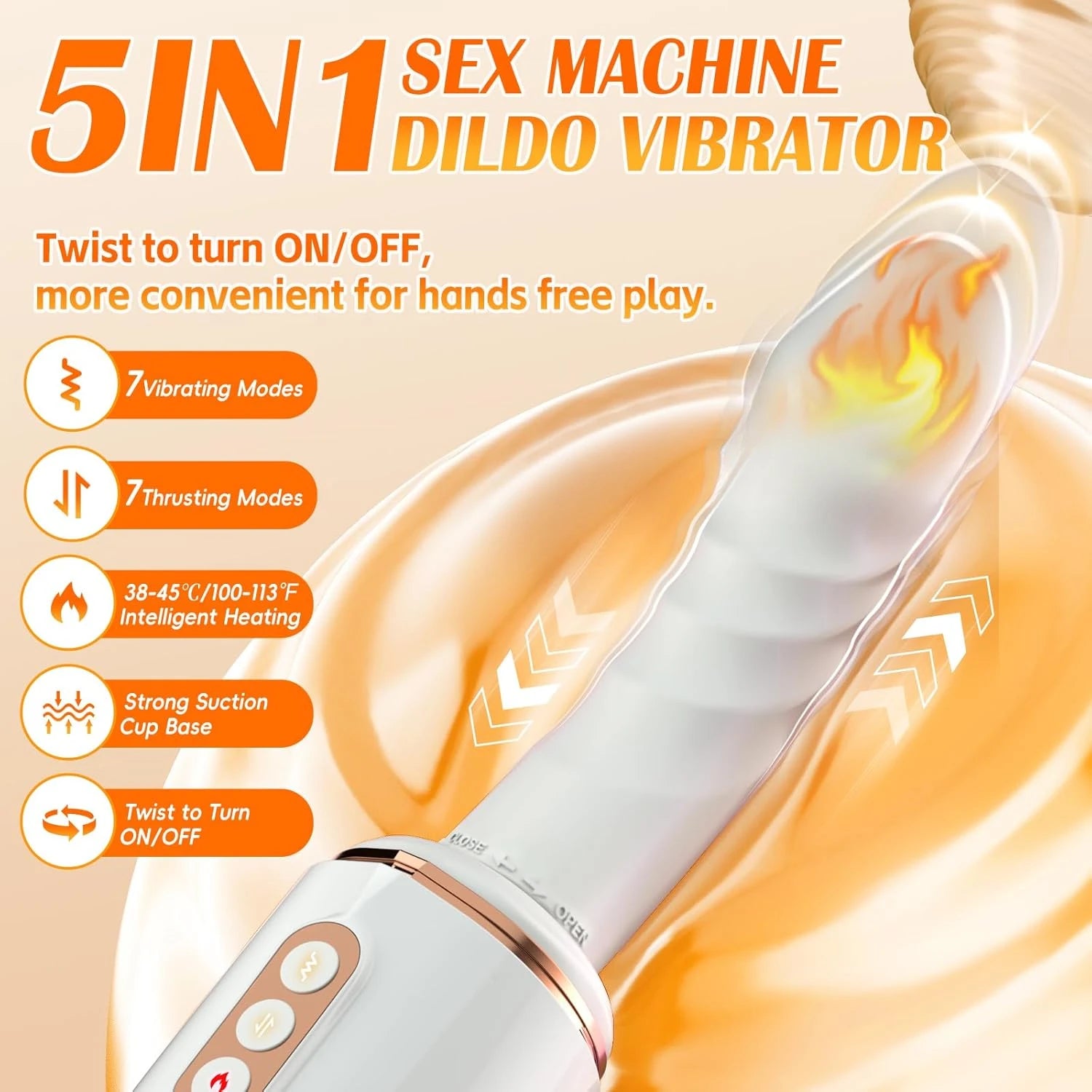 Rotatable Thrust Heating Dildo