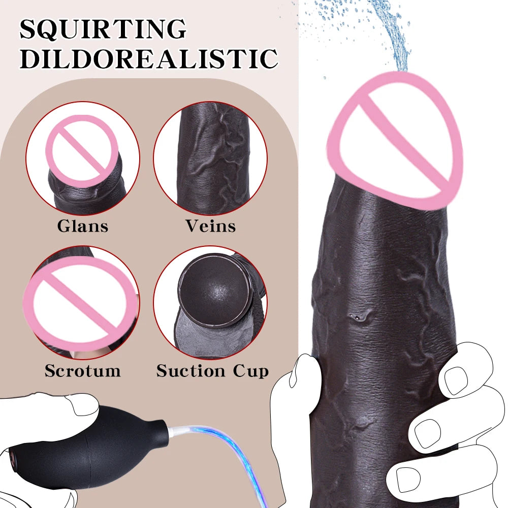 Squirting Realistic Dildo Anal Ejaculating Penis with Strong Suction Cup