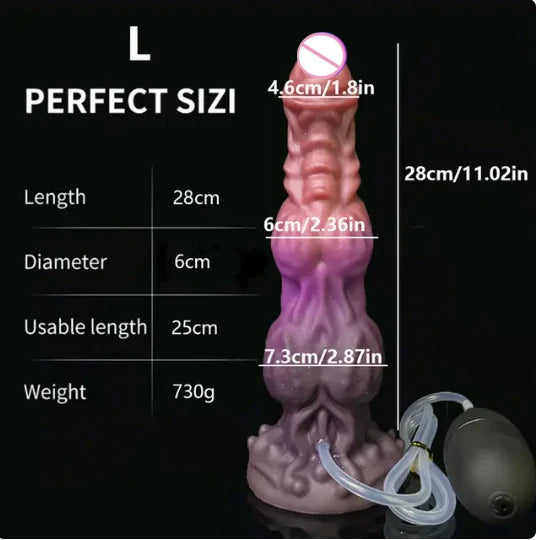 S/M/L Animal Ejaculating Dildo With Suction Cup Squirting