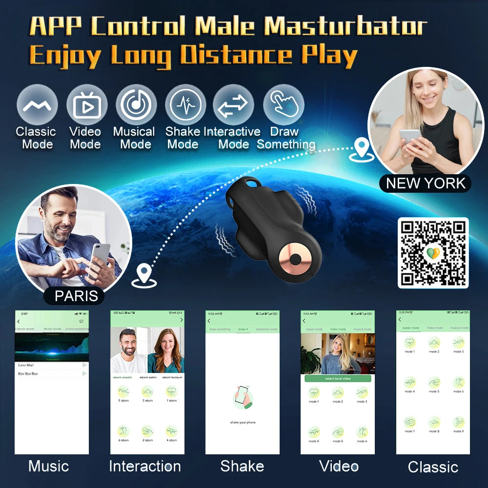 Male Masturbator Glans Vibrators APP Remote Control