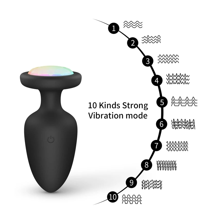 Anal Plug Vibrator LED APP Wireless Control