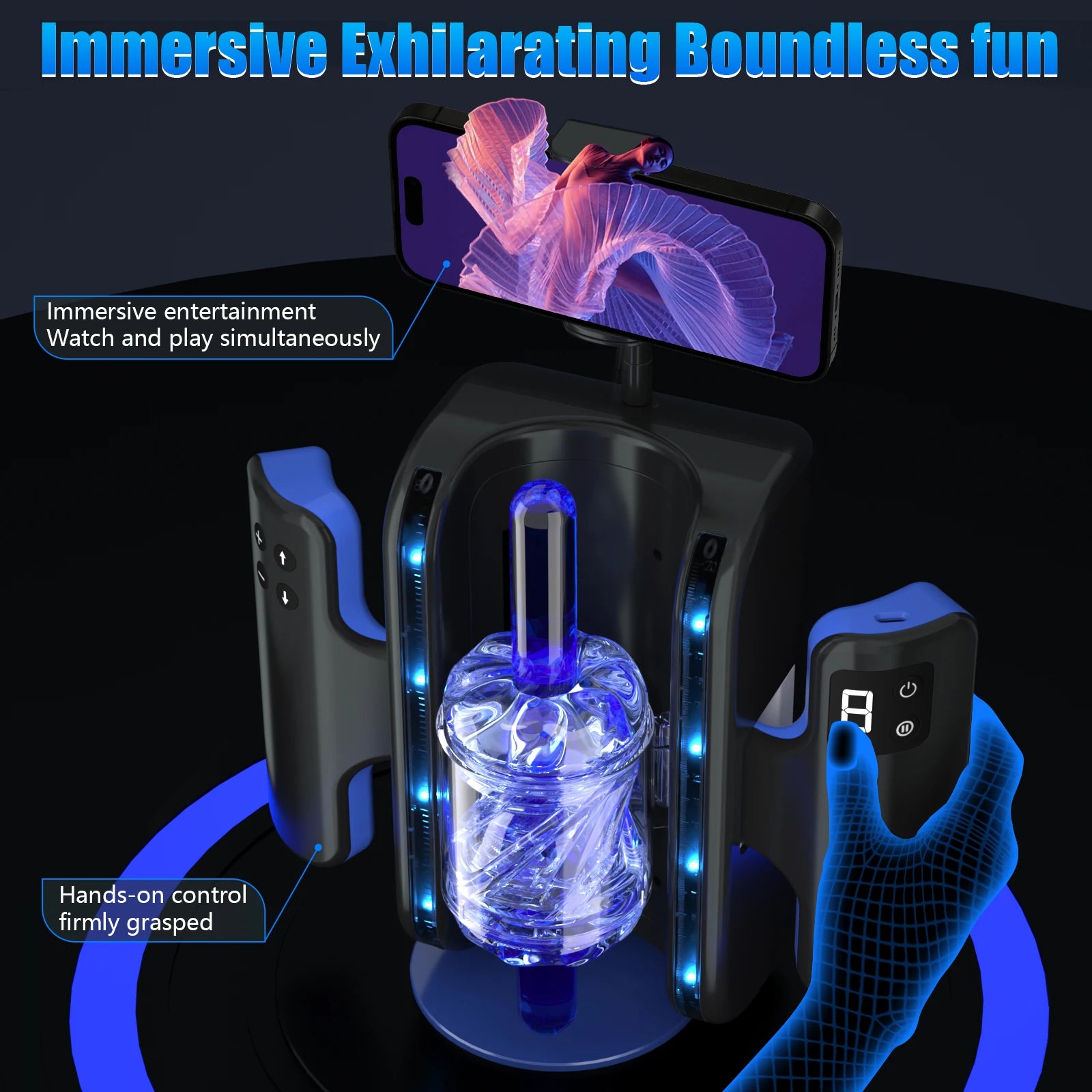 360° 9 Thrusting Vibration Blowjob Masturbating Machine