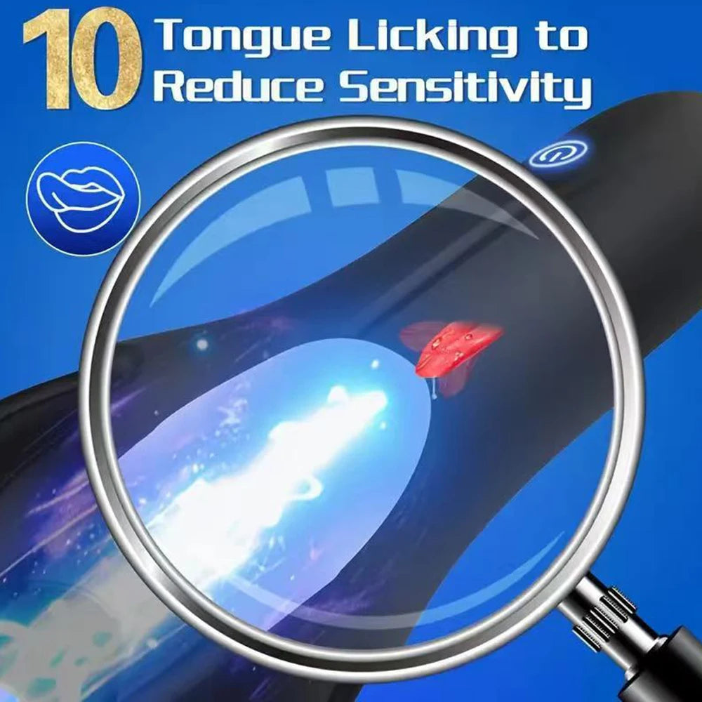 Male Penis Vibrator with Tongue Licking