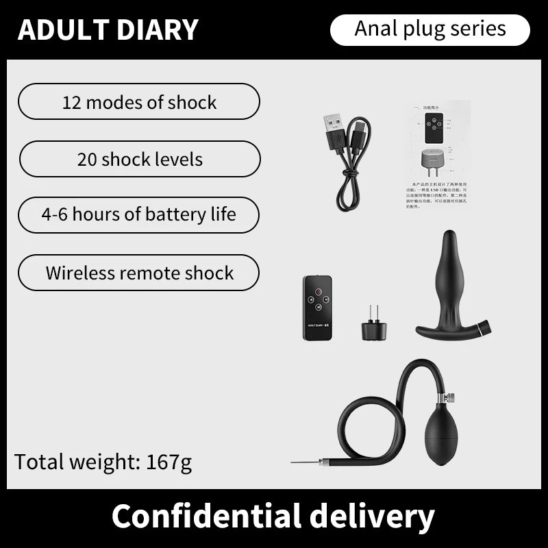 Prostate Massage Electric Shock Anal Plug
