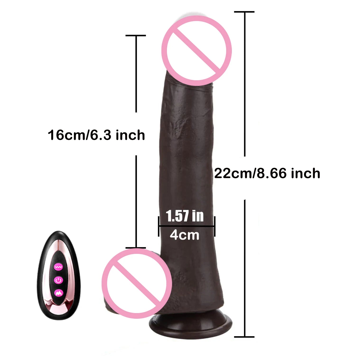 Black DildoVibrators Heating Penis
