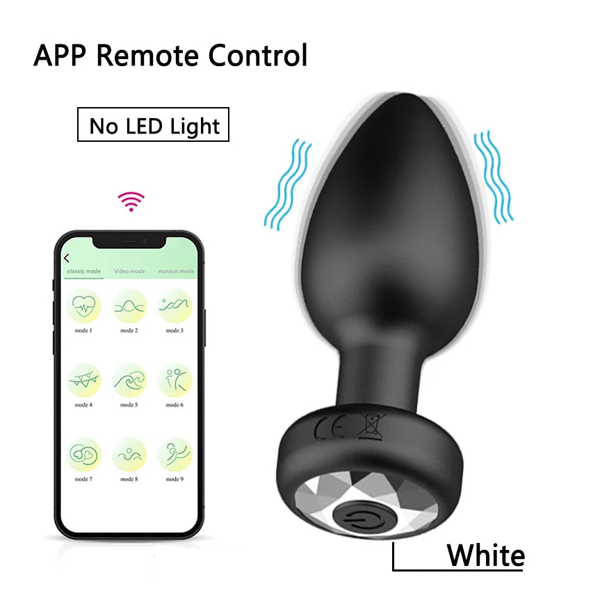 Anal Plug Vibrator LED APP Wireless Control
