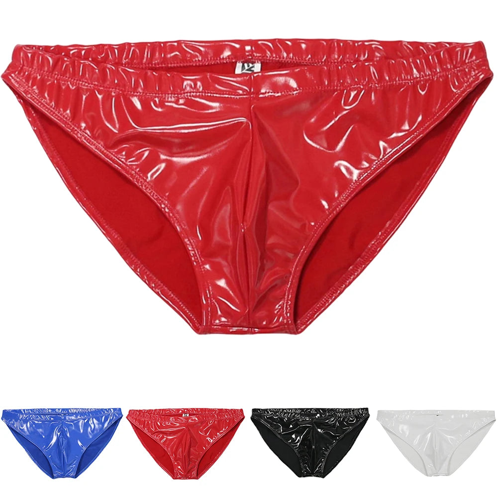 Men Sex Latex Glossy Package Underwear