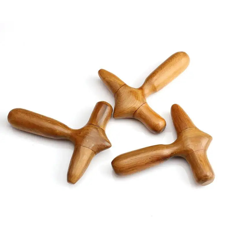 2 wooden massage sticks