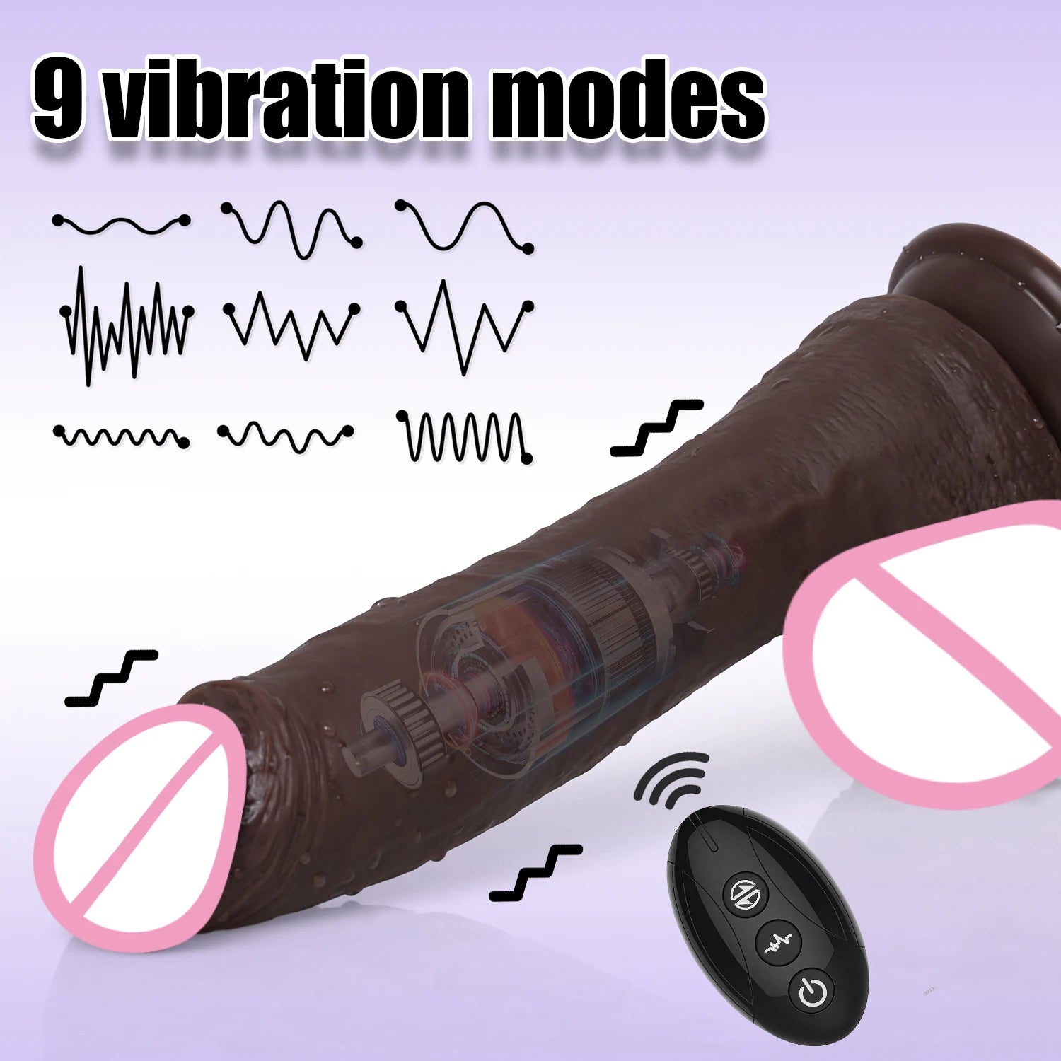 Black DildoVibrators Heating Penis