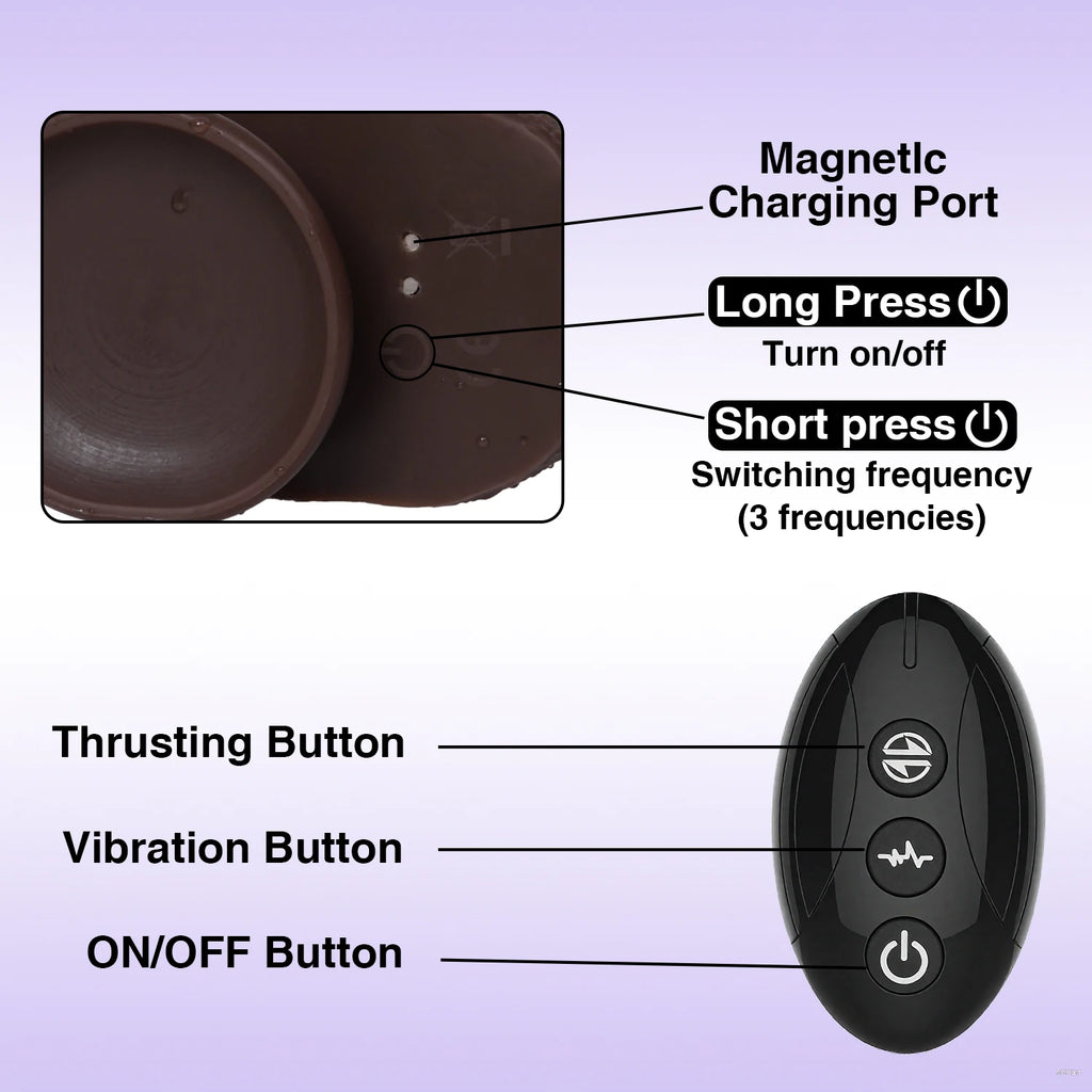 Black DildoVibrators Heating Penis