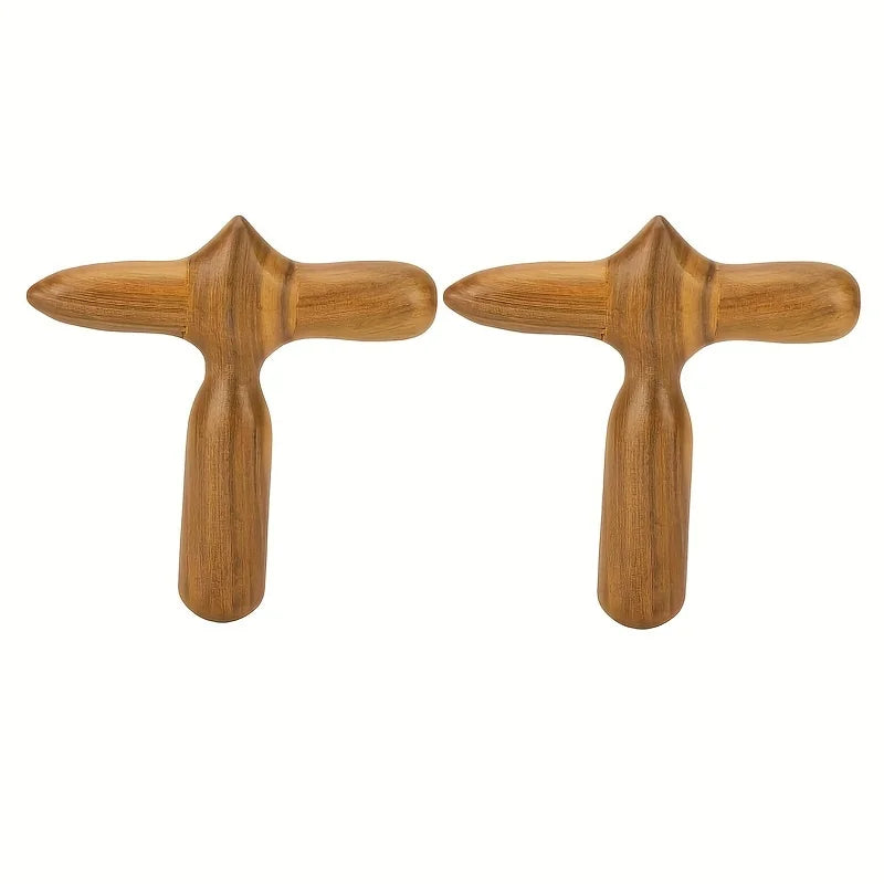 2 wooden massage sticks