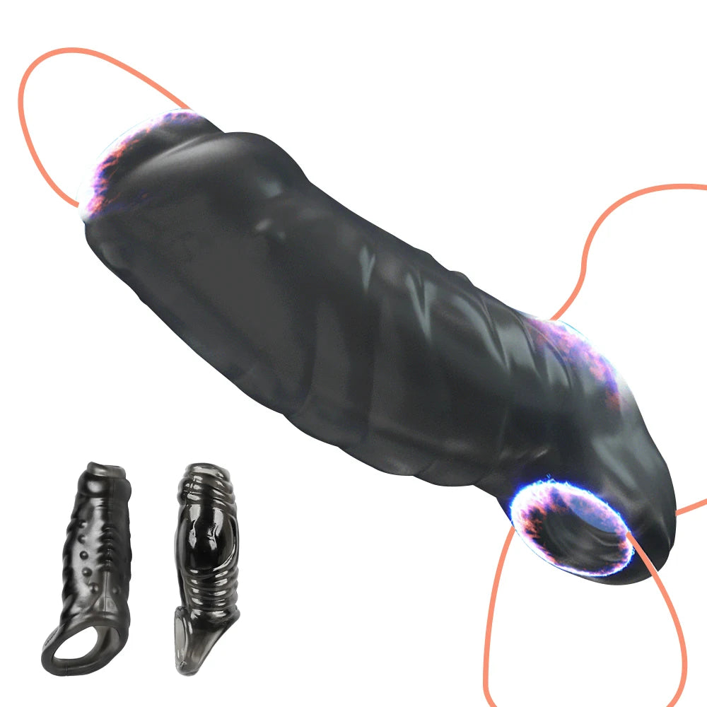 Men Penis Extender Sleeve Reusable Condoms