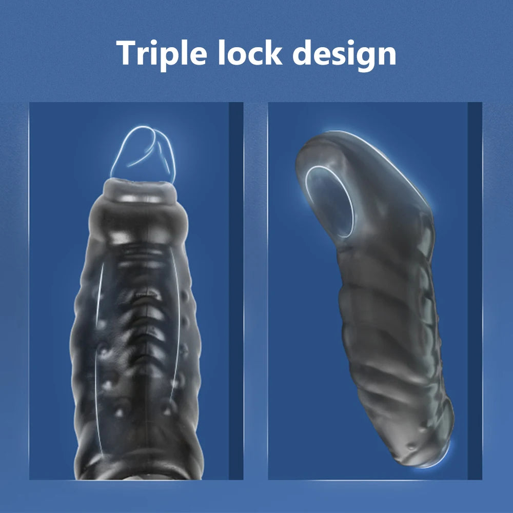 Men Penis Extender Sleeve Reusable Condoms