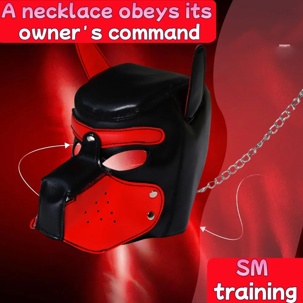 SM sex dog head mask for men