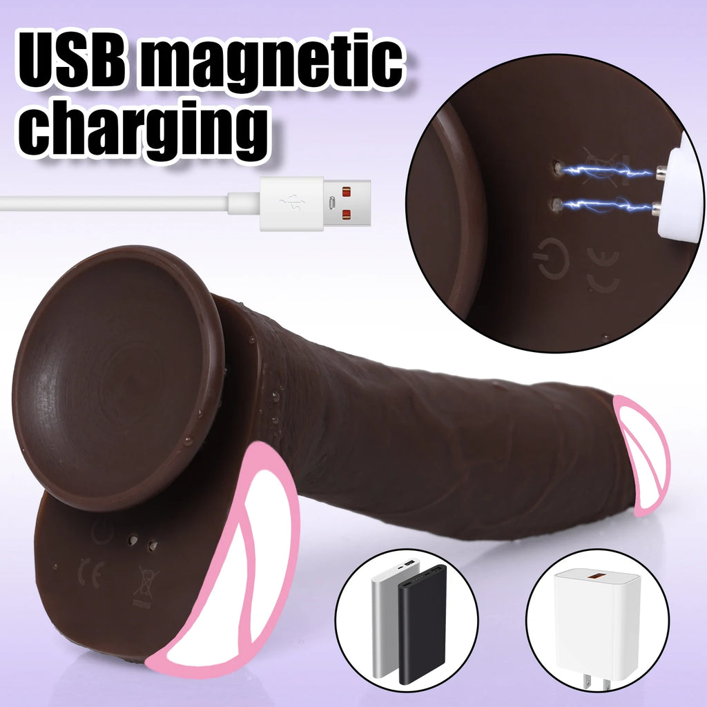 Black DildoVibrators Heating Penis