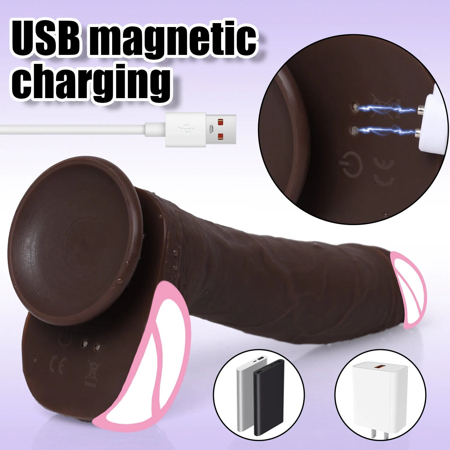 Black DildoVibrators Heating Penis