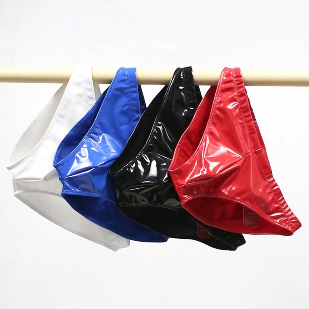 Men Sex Latex Glossy Package Underwear