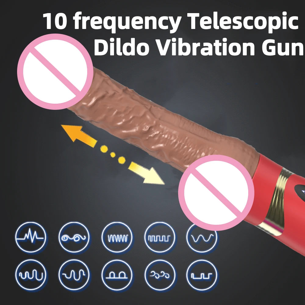 Vibrator Thrusting Dildo with multiple vibration modes