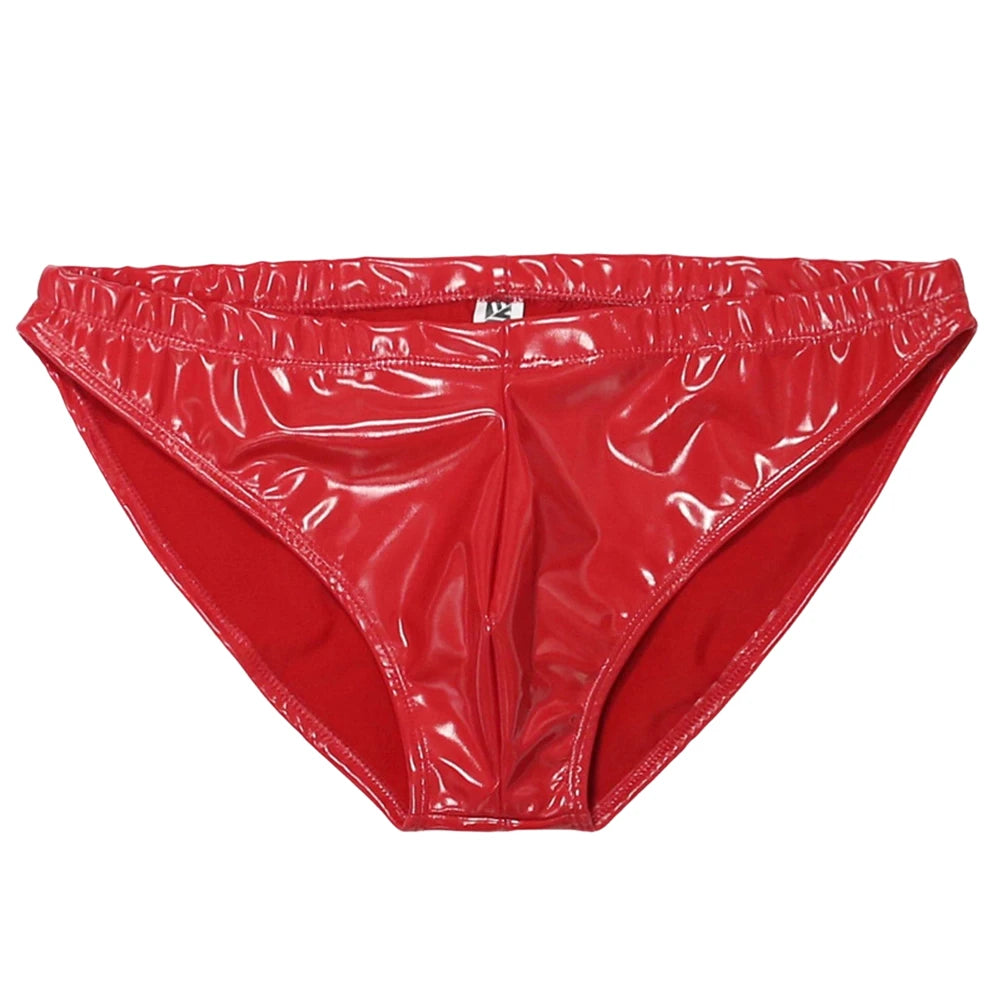 Men Sex Latex Glossy Package Underwear