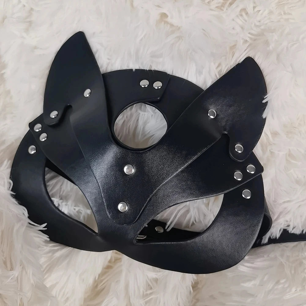 Men and Women Sexy Leather Half Face Mask