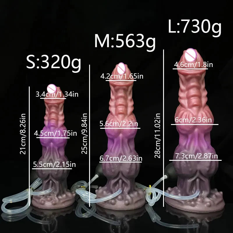 S/M/L Animal Ejaculating Dildo With Suction Cup Squirting